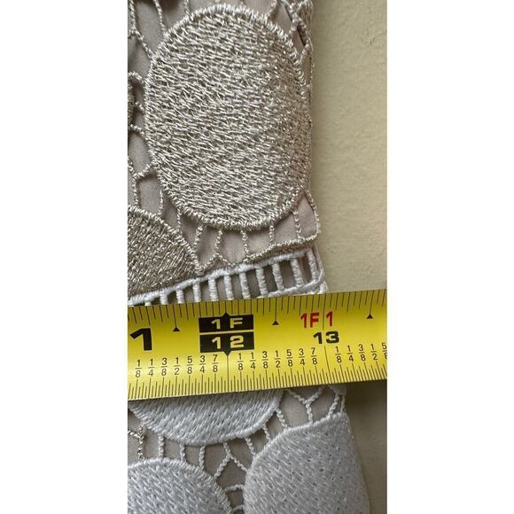 Shoshanna White Metallic Circle Lace Glengarry Cocktail Midi Dress Size 0 - Picture 13 of 15